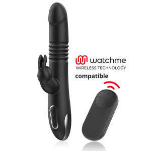 Black&silver Kenji Rabbit Vibrator met Up & Down en Watchme-afstandsbediening Black&silver Kenji Rabbit Vibrator met Up & Down en Watchme-afstandsbediening - Afbeelding 1