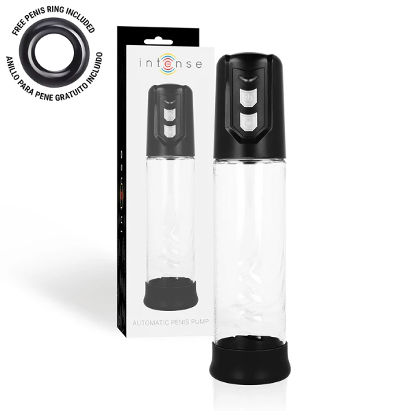 Intense Automatische Penispomp met Vacuüm, 17 cm inbrengbare lengte