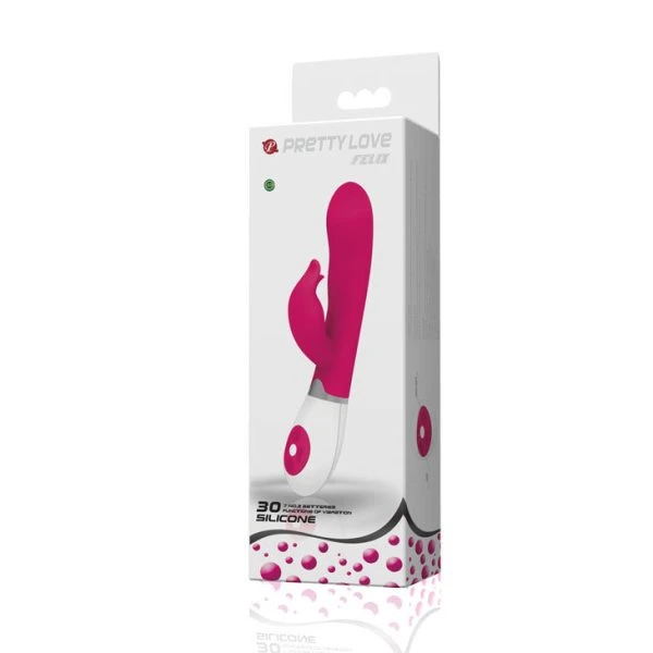 Pretty Love Flirtation Vibrator met Clitoris-Stimulator, 21 cm, lila/wit