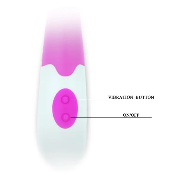 Pretty Love Flirtation Charles Vibrator van siliconen, 18 cm, lila-wit