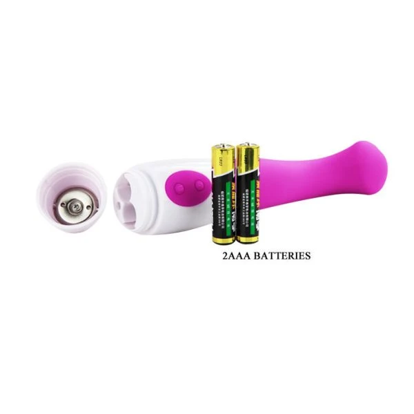 Pretty Love Flirtation Charles Vibrator van siliconen, 18 cm, lila-wit