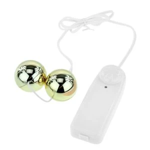 Baile Gouden Vibrator met Chinese balletjes, met afstandsbediening met kabel