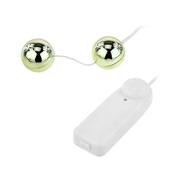 Baile Gouden Vibrator met Chinese balletjes, met afstandsbediening met kabel Baile Gouden Vibrator met Chinese balletjes, met afstandsbediening met kabel