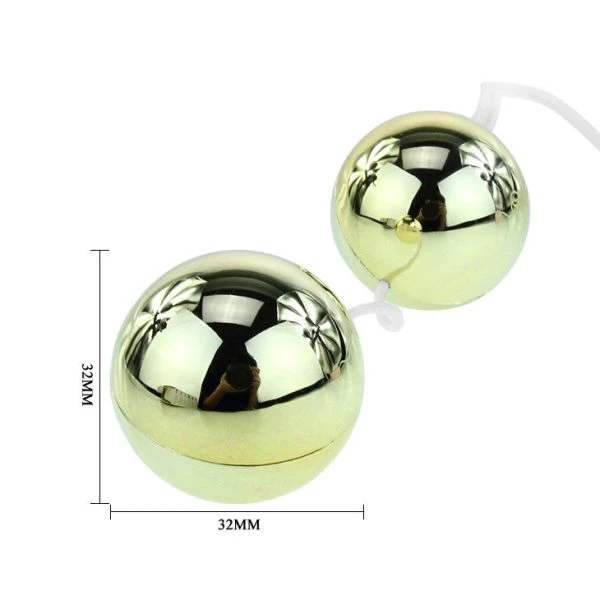 Baile Gouden Vibrator met Chinese balletjes, met afstandsbediening met kabel Baile Gouden Vibrator met Chinese balletjes, met afstandsbediening met kabel