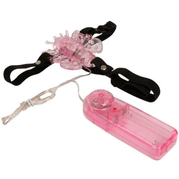 Baile Opvibrator met verstelbare riem en vlinder, roze Baile Opvibrator met verstelbare riem en vlinder, roze