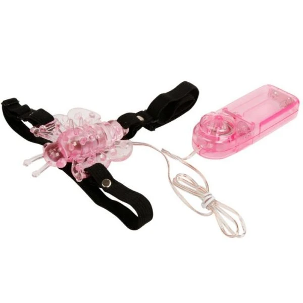 Baile Opvibrator met verstelbare riem en vlinder, roze Baile Opvibrator met verstelbare riem en vlinder, roze