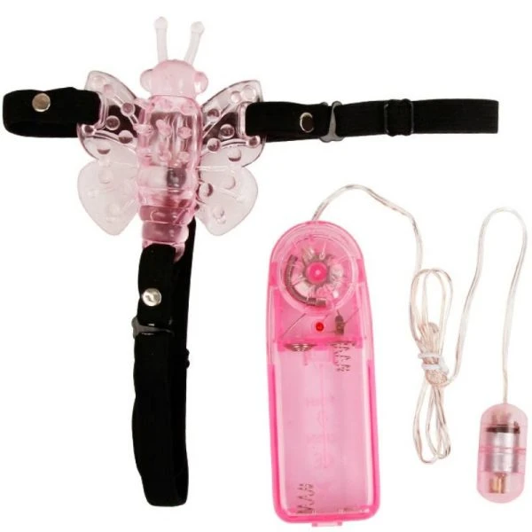 Baile Opvibrator met verstelbare riem en vlinder, roze Baile Opvibrator met verstelbare riem en vlinder, roze