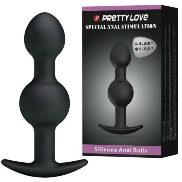 Pretty Love Silicone analkralen met stimulatie 10,3 cm zwart Pretty Love Silicone analkralen met stimulatie 10,3 cm zwart