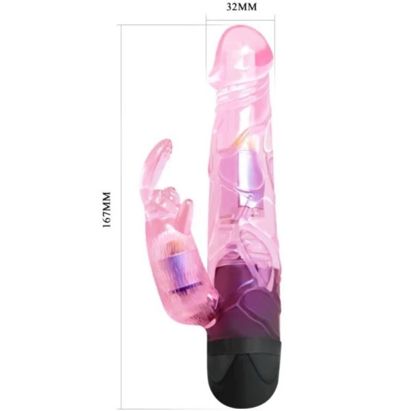 Baile Rabbit-vibrator met clitorisstimulator, 10 standen, roze konijn