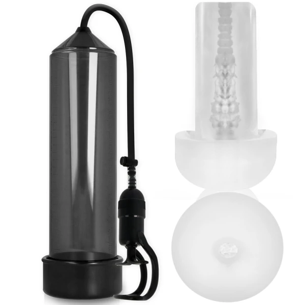 Pump Addicted RX5 Penispomp met Masturbator zwart