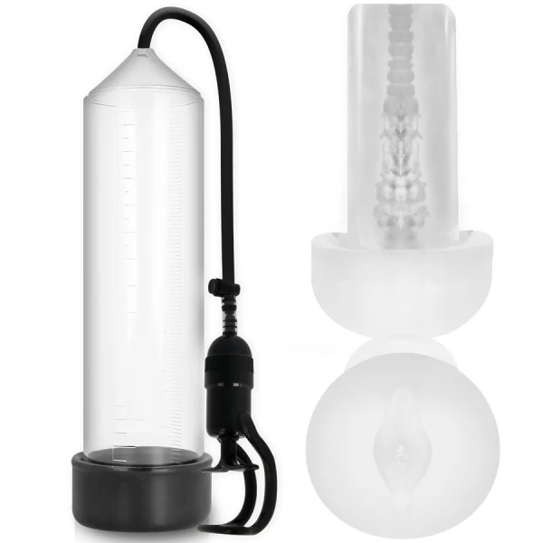 Pump Addicted RX5 Penispomp transparant met masturbator