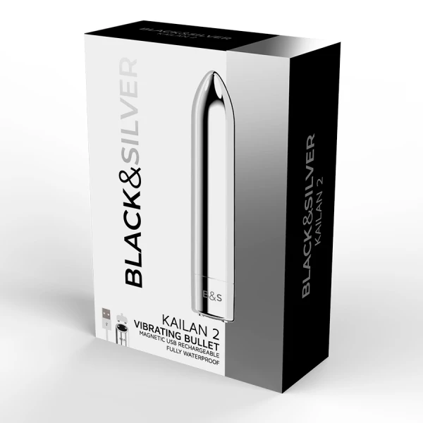 Black&silver Kailan 2 Zilveren Vibrator met Magnetische Bal