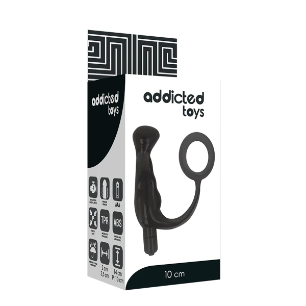 Addicted Toys Anale Vibrator Tico van medisch siliconen, 10 cm, zwart