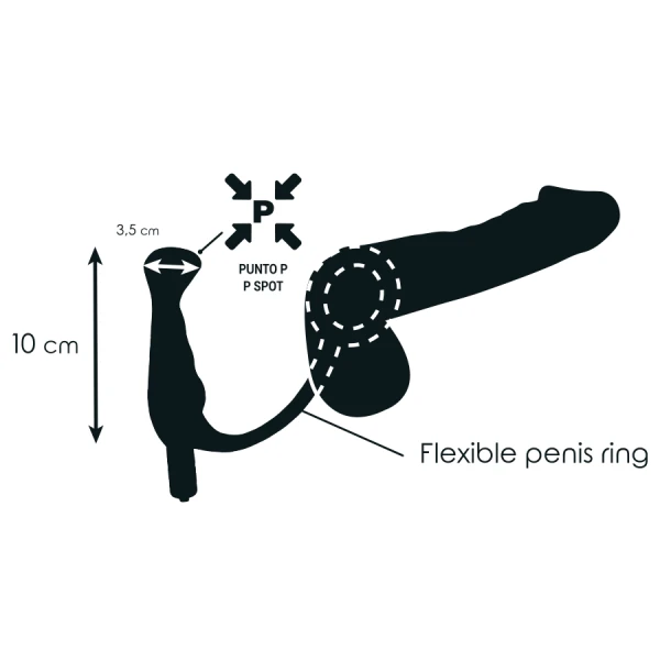 Addicted Toys Anale Vibrator Tico van medisch siliconen, 10 cm, zwart