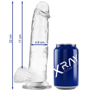 X Ray Dildo heldere haan met ballen 22 cm x 4,6 cm