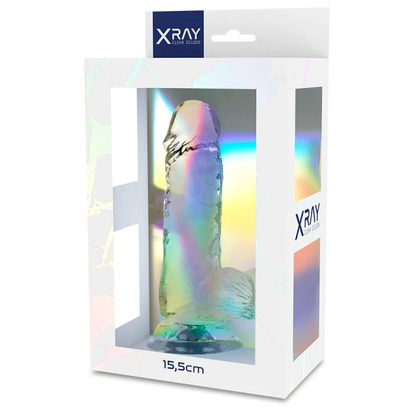 X Ray Klare Dildo met Ballen transparant 11 cm X Ray Klare Dildo met Ballen transparant 11 cm