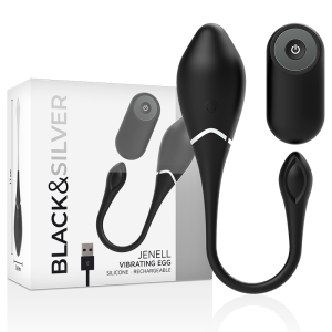 Black&silver Jenell oplaadbaar vibrerend ei met afstandsbediening Black&silver Jenell oplaadbaar vibrerend ei met afstandsbediening - Afbeelding 1