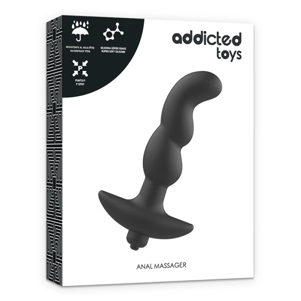 Addicted Toys Analvibrator met zwarte trilling en parel voor prostaatstimulatie