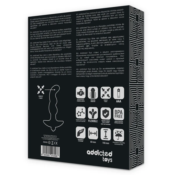 Addicted Toys Analvibrator met zwarte trilling en parel voor prostaatstimulatie