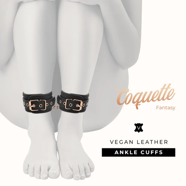 Coquette Chic Desire Fantasy-enkelboeien van veganistisch leer met neopreenvoering