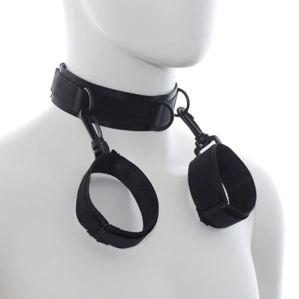 Ohmama Nylon-hogtie met handboeien en halsband
