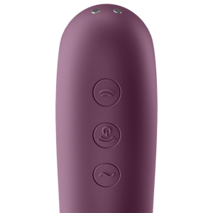 Satisfyer Dual Kiss Opgelijkvibrator met drukwellen en vibratie, wijnrood Satisfyer Dual Kiss Opgelijkvibrator met drukwellen en vibratie, wijnrood - Afbeelding 3