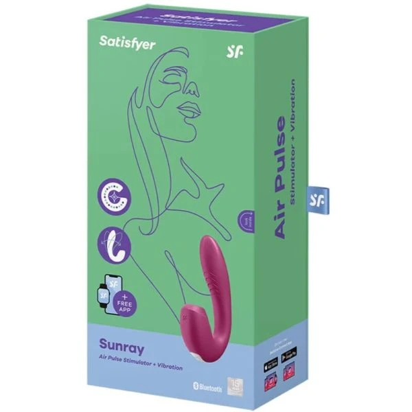 Satisfyer Sunray App Controlled Stimulator en Vibrator rood Satisfyer Sunray App Controlled Stimulator en Vibrator rood
