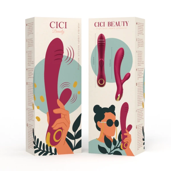 Cici Beauty Rabbit-Vibrator met clitorisstimulator, siliconen