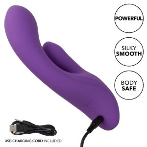 Calexotics Stella Dual Pleaser Vibrator met clitorisstimulator, vloeibaar siliconen, paars Calexotics Stella Dual Pleaser Vibrator met clitorisstimulator, vloeibaar siliconen, paars - Afbeelding 4