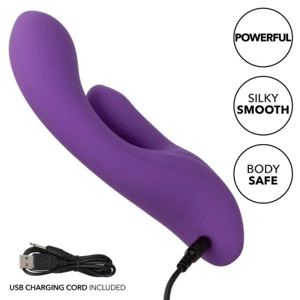 Calexotics Stella Dual Pleaser Vibrator met clitorisstimulator, vloeibaar siliconen, paars
