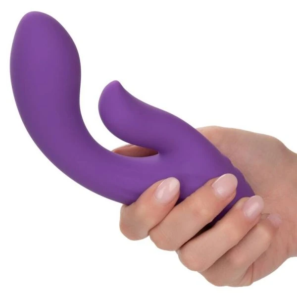 Calexotics Stella Dual Pleaser Vibrator met clitorisstimulator, vloeibaar siliconen, paars