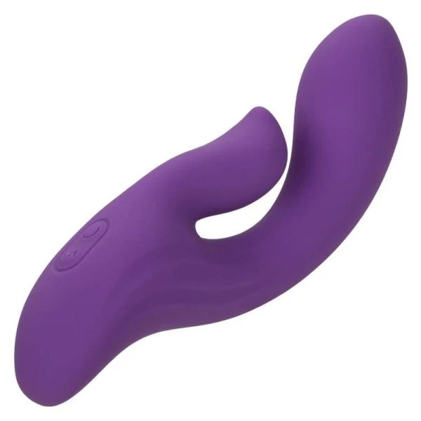 Calexotics Stella Dual Pleaser Vibrator met clitorisstimulator, vloeibaar siliconen, paars