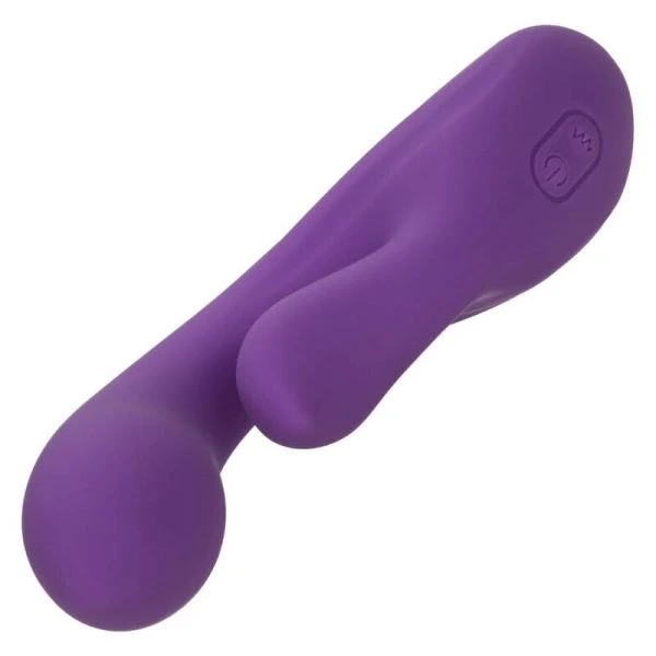 Calexotics Stella Dual Pleaser Vibrator met clitorisstimulator, vloeibaar siliconen, paars
