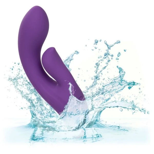 Calexotics Stella Dual Pleaser Vibrator met clitorisstimulator, vloeibaar siliconen, paars