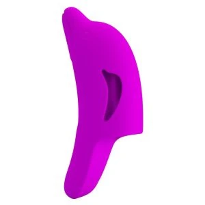 Pretty Love Delphini Vingerstimulator van siliconen, paars