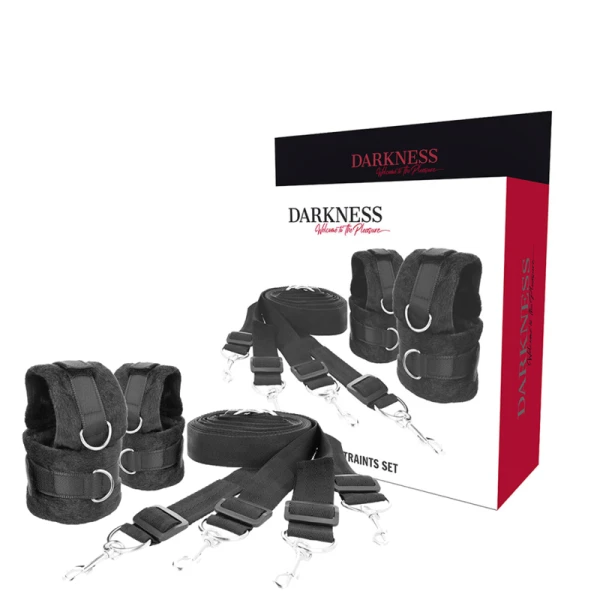 Darkness Bett-Rückhalteset mit Neopren-Manschetten