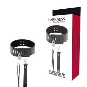 Darkness BDSM-Halsband mit schwarzem Schloss aus Neopren Darkness BDSM-Halsband mit schwarzem Schloss aus Neopren – Bild 1