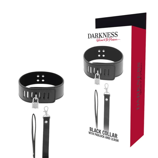 Darkness BDSM-Halsband mit schwarzem Schloss aus Neopren
