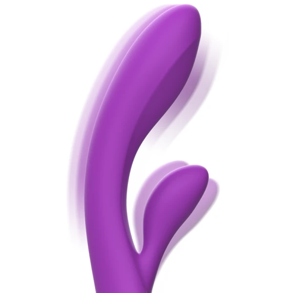 Intense Luigi Rabbit Vibrator met clitorisstimulator van vloeibaar siliconen paars