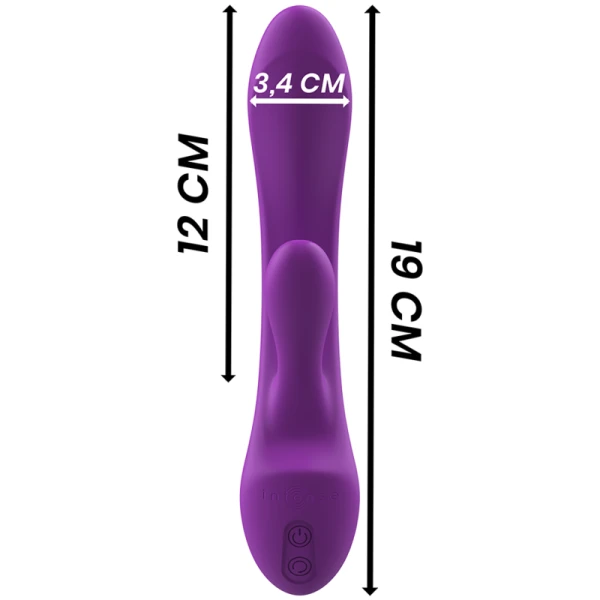 Intense Luigi Rabbit Vibrator met clitorisstimulator van vloeibaar siliconen paars