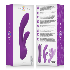 Intense Luigi Rabbit Vibrator met clitorisstimulator van vloeibaar siliconen paars Intense Luigi Rabbit Vibrator met clitorisstimulator van vloeibaar siliconen paars - Afbeelding 7