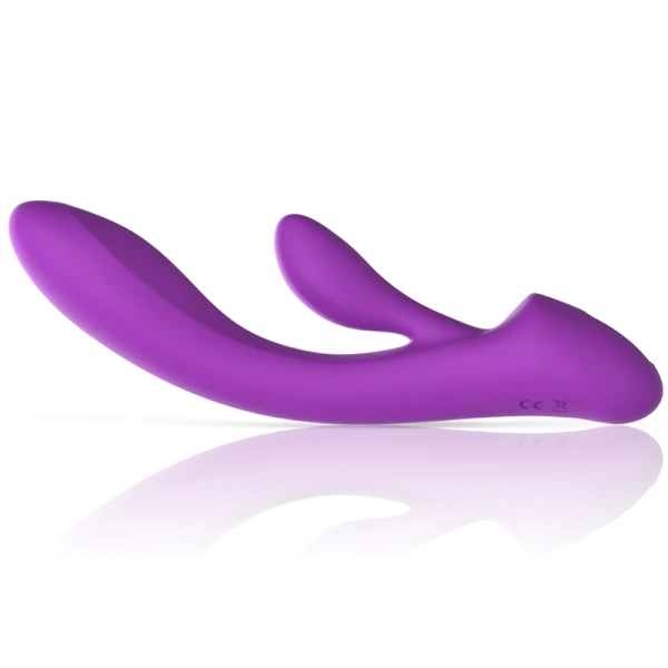 Intense Luigi Rabbit Vibrator met clitorisstimulator van vloeibaar siliconen paars