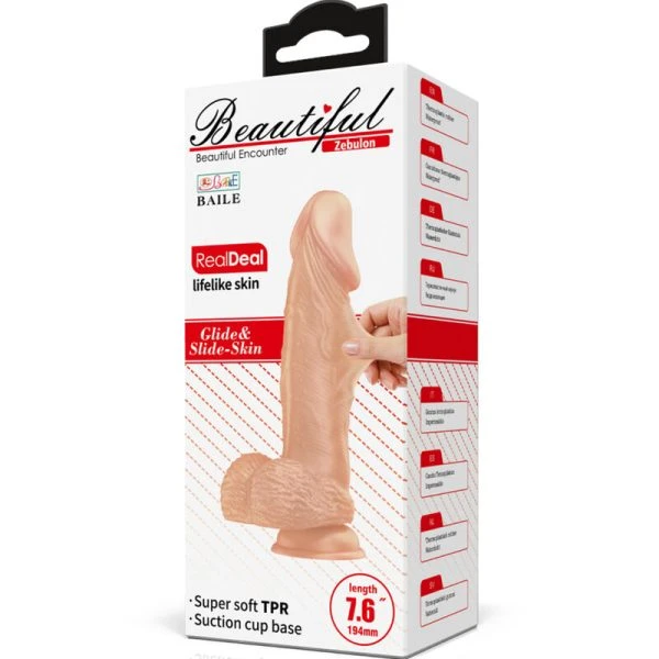 Baile Dildo Mooie Ontmoeting Zebulon met zuignap, 19,4 cm