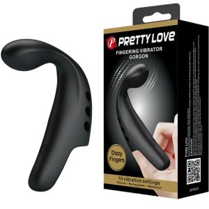 Pretty Love Gorgon vingervibrator van siliconen, zwart Pretty Love Gorgon vingervibrator van siliconen, zwart - Afbeelding 1