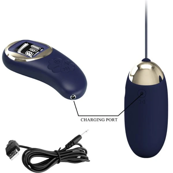 Pretty Love Vibratie-ei Mina met afstandsbediening blauw