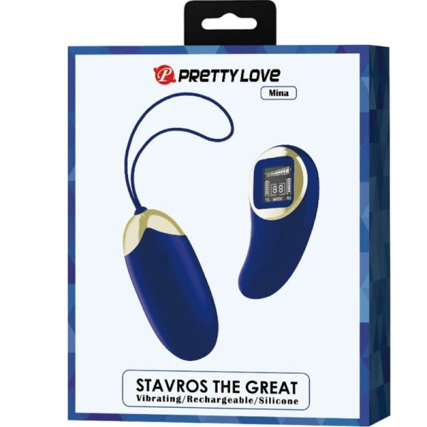 Pretty Love Vibratie-ei Mina met afstandsbediening blauw