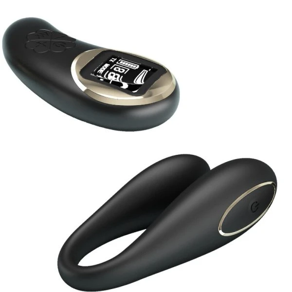Pretty Love Nathan Double Pleasure Vibrator met afstandsbediening, siliconen, zwart