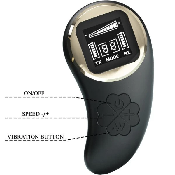 Pretty Love Nathan Double Pleasure Vibrator met afstandsbediening, siliconen, zwart