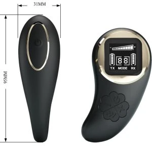 Pretty Love Nathan Double Pleasure Vibrator met afstandsbediening, siliconen, zwart