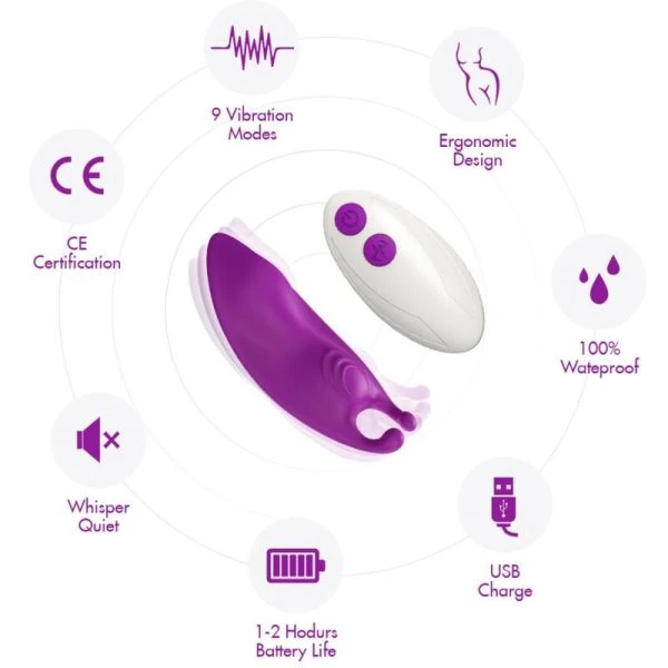 Armony Honeybee opzetvibrator met afstandsbediening, paars Armony Honeybee opzetvibrator met afstandsbediening, paars